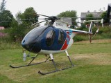 MD 500E (Hughes 369E) OK-LES firmy Letecká lesní a.s. so 4 listovou chvostovou vrtuľkou. Abertamy dňa 3.8.2001.